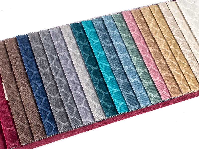 Korkealaatuiset värjätyt kohokuvioidut samettikangas kodinsisustusta varten